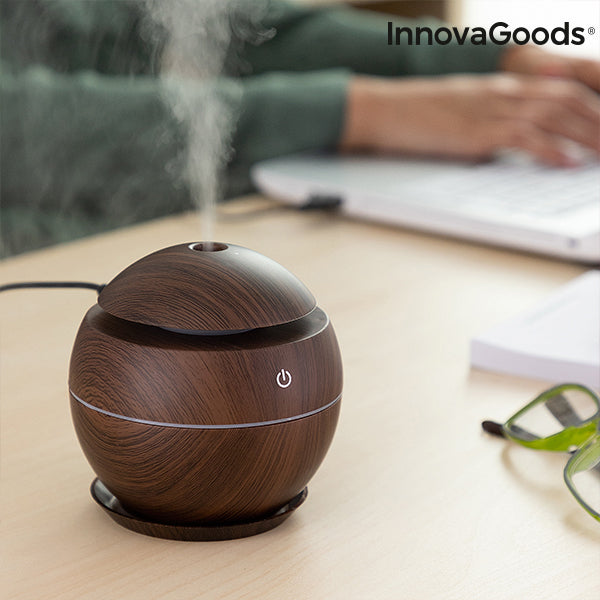 Mini Humidificador Difusor de Aromas Dark Walnut InnovaGoods