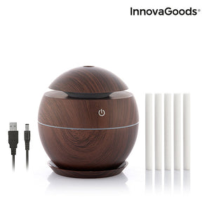 Mini Humidificador Difusor de Aromas Dark Walnut InnovaGoods