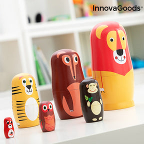 Matryoshka de Madera con Figuras de Animales Funimals InnovaGoods 11 Piezas