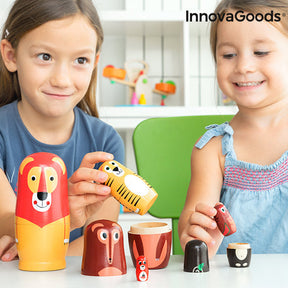 Matryoshka de Madera con Figuras de Animales Funimals InnovaGoods 11 Piezas