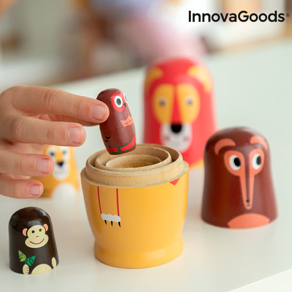 Matryoshka de Madera con Figuras de Animales Funimals InnovaGoods 11 Piezas