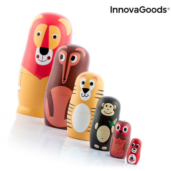 Matryoshka de Madera con Figuras de Animales Funimals InnovaGoods 11 Piezas