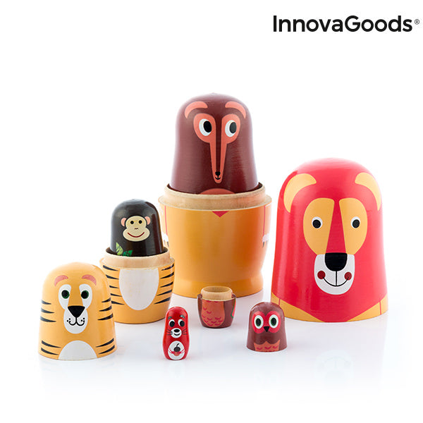 Matryoshka de Madera con Figuras de Animales Funimals InnovaGoods 11 Piezas