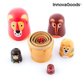 Matryoshka de Madera con Figuras de Animales Funimals InnovaGoods 11 Piezas