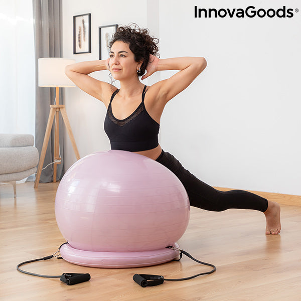 Pelota de Yoga con Anillo de Estabilidad y Bandas de Resistencia AshtanBall InnovaGoods