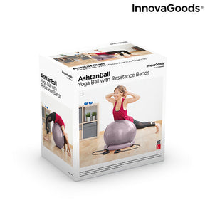 Pelota de Yoga con Anillo de Estabilidad y Bandas de Resistencia AshtanBall InnovaGoods