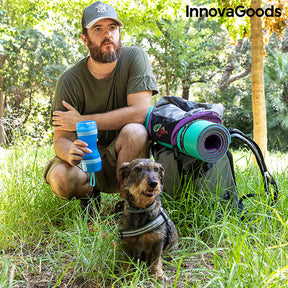 Botella con Depósito de Agua y Comida para Mascotas 2 en 1 Pettap InnovaGoods