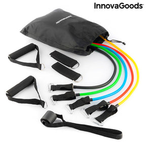 Set de Bandas de Resistencia con Accesorios y Guía de Ejercicios Rebainer InnovaGoods (pack de 5)