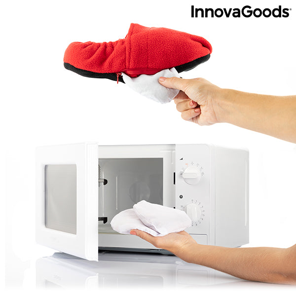 Zapatillas de Casa Calentables en Microondas InnovaGoods Rojo