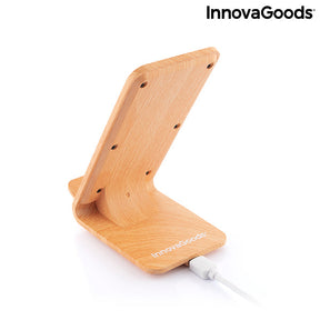 Cargador Inalámbrico Efecto Madera con Soporte Qistan InnovaGoods