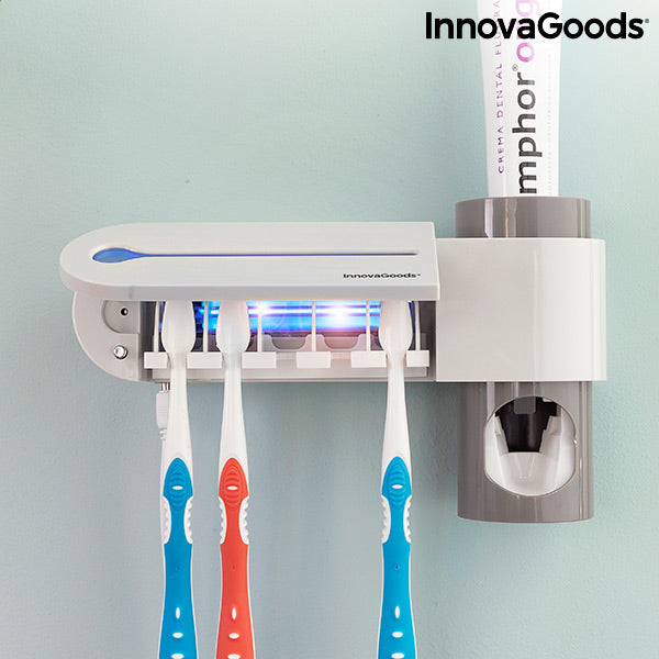 Esterilizador UV de Cepillos Dentales con Soporte y Dispensador de Dentífrico Smiluv InnovaGoods