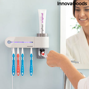 Esterilizador UV de Cepillos Dentales con Soporte y Dispensador de Dentífrico Smiluv InnovaGoods