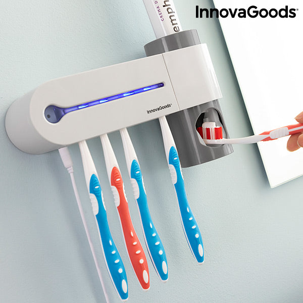 Esterilizador UV de Cepillos Dentales con Soporte y Dispensador de Dentífrico Smiluv InnovaGoods