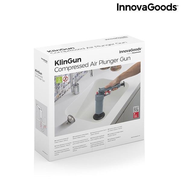 Pistola Desatascadora de Aire Comprimido Universal con Adaptadores KlinGun InnovaGoods