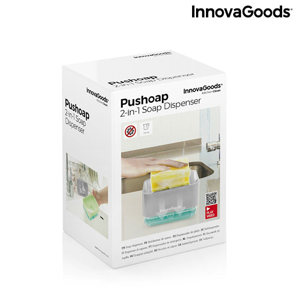 Dispensador de Jabón 2 en 1 para Fregadero Pushoap InnovaGoods