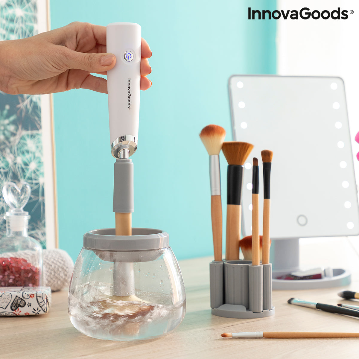 Limpiador y Secador Automático de Brochas de Maquillaje Maklin InnovaGoods