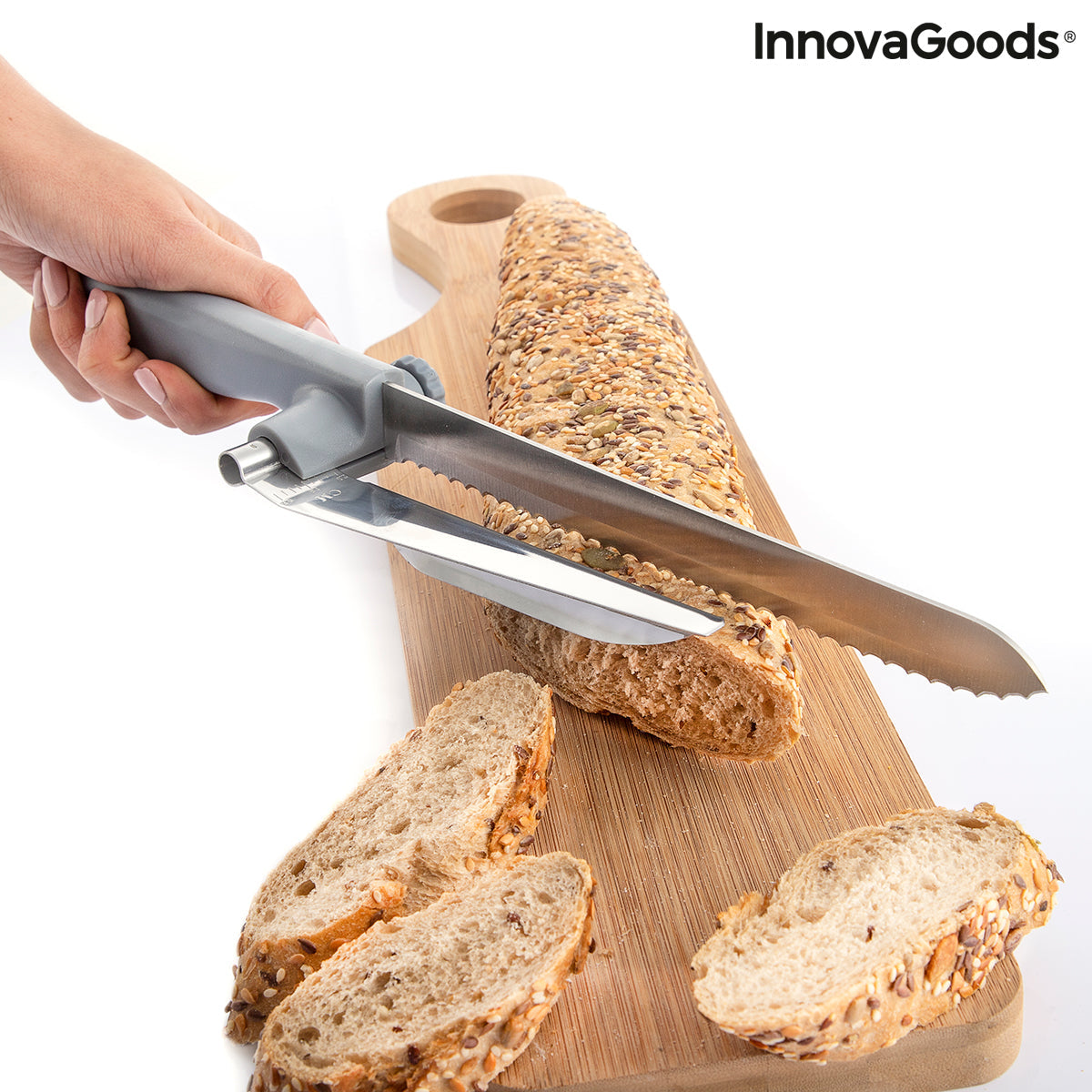 Cuchillo de Pan con Guía de Corte Regulable Kutway InnovaGoods