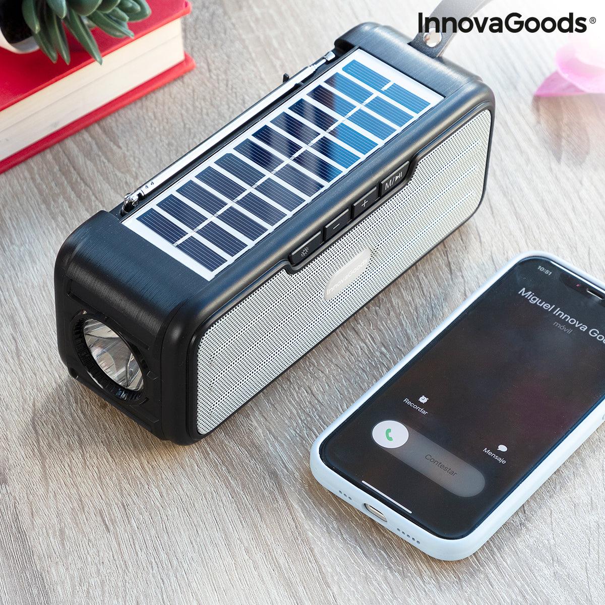 Altavoz Inalámbrico con Carga solar y Linterna LED Sunker InnovaGoods