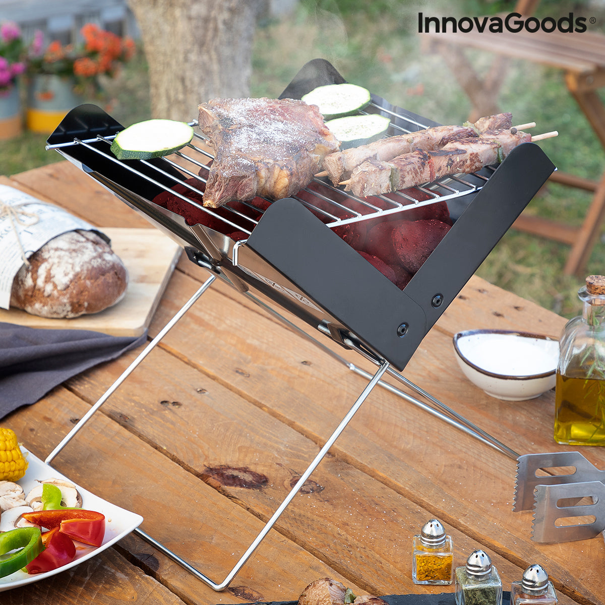 Mini Barbacoa Plegable Portátil para Carbón Foldecue InnovaGoods