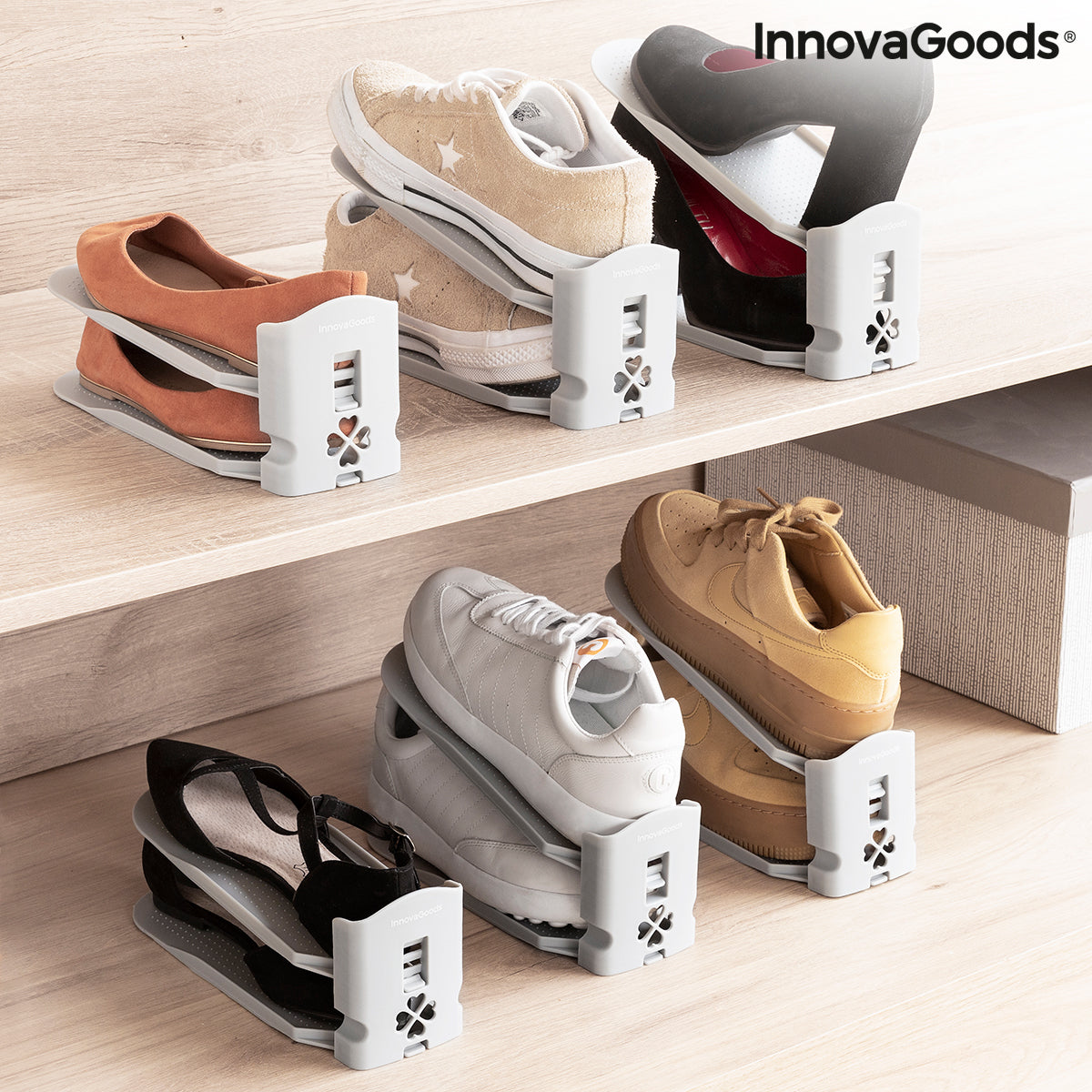 Sholczer InnovaGoods Organizador De Zapatos Ajustable 6 Unidades 