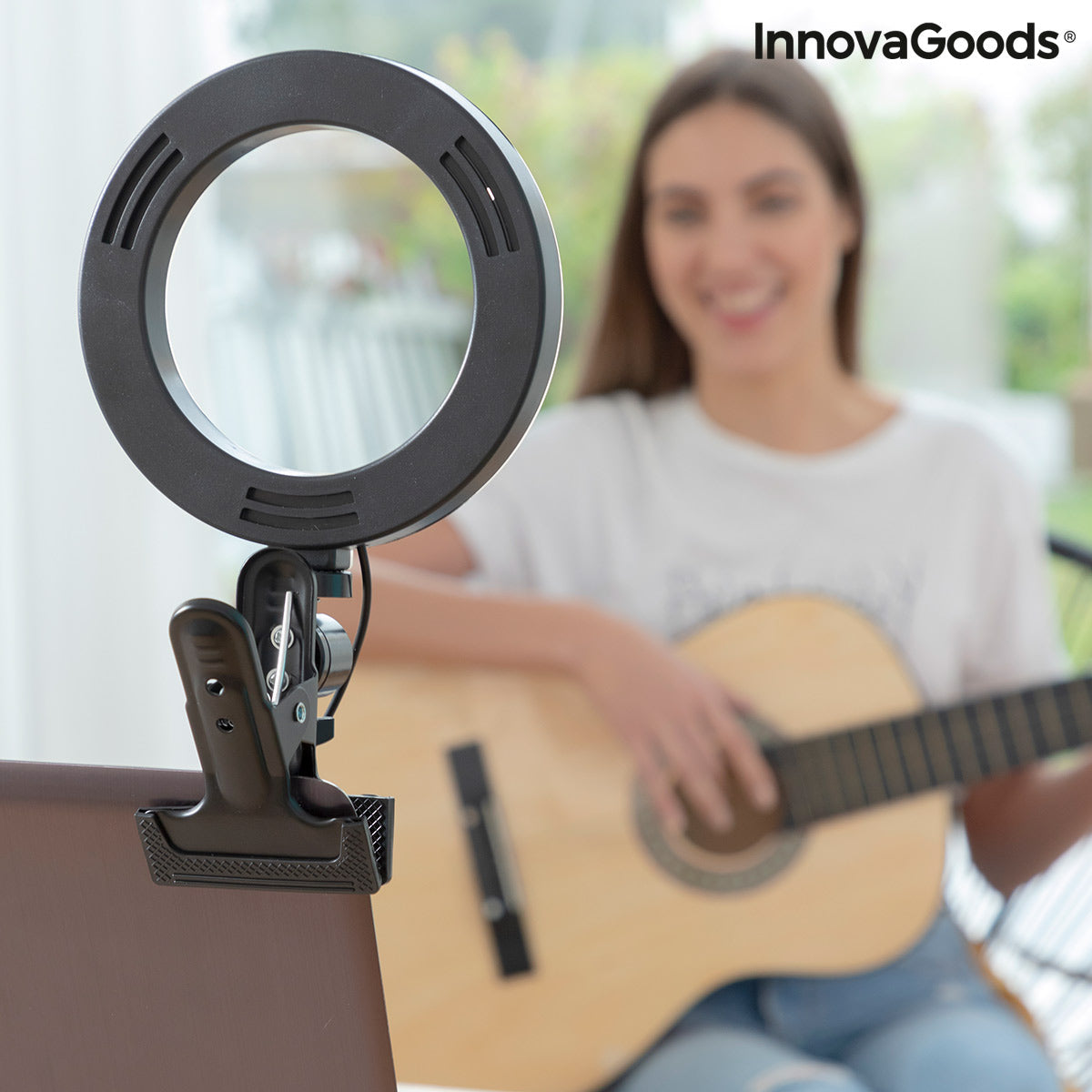 Aro de Luz Selfie con Pinza de Soporte Lumahoop InnovaGoods