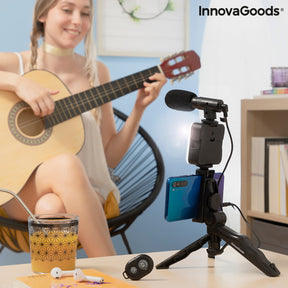 Kit Vlogging con Luz, Micrófono y Mando Plodni InnovaGoods 6 Piezas