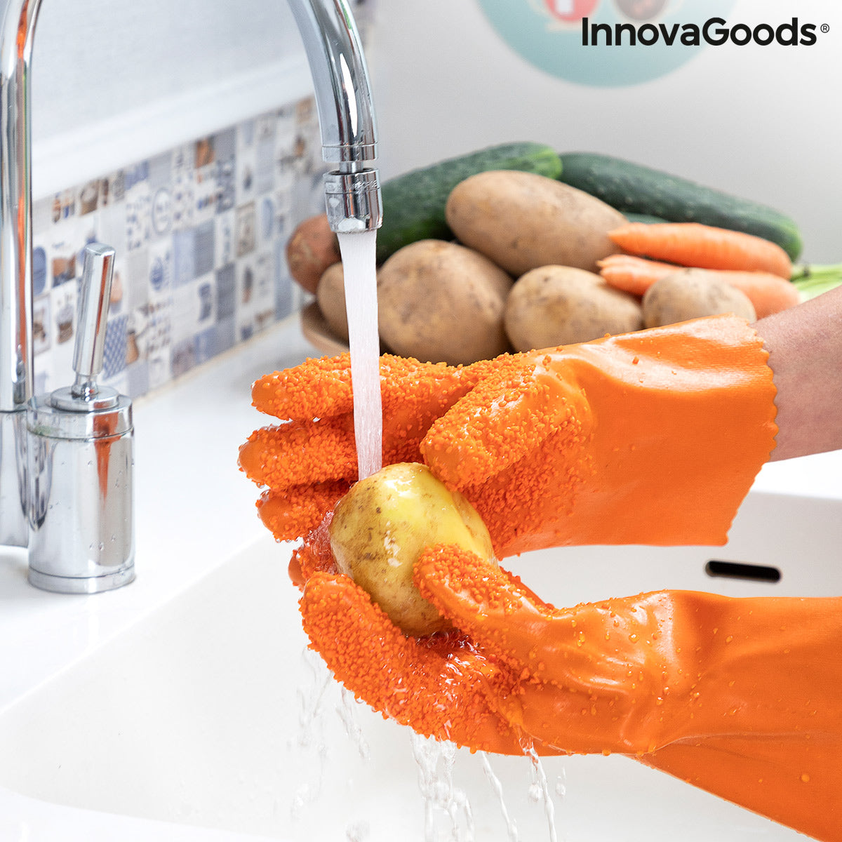 Guantes Limpiadores de Verduras y Frutas Glinis InnovaGoods