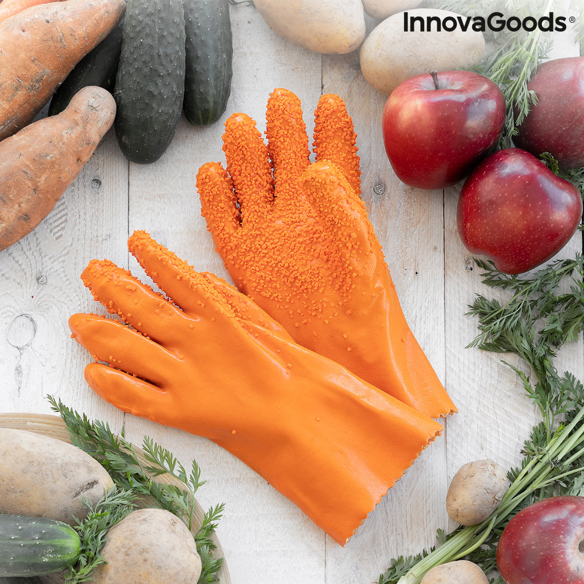 Guantes Limpiadores de Verduras y Frutas Glinis InnovaGoods