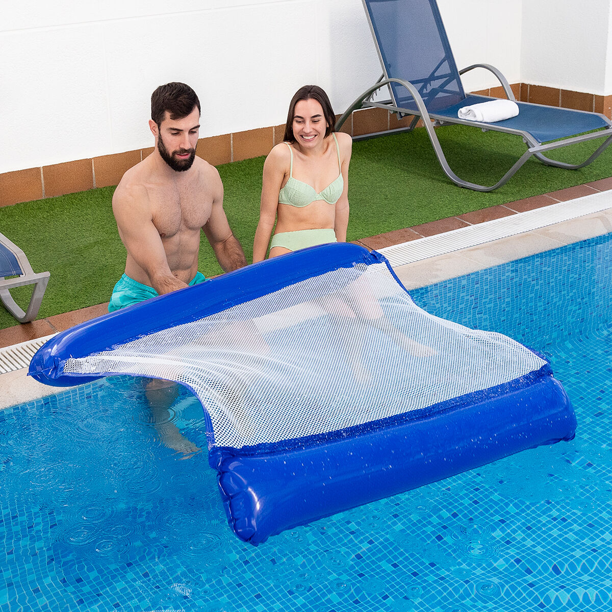 Hamaca de Agua Flotante Doble para Piscina Twolok InnovaGoods 