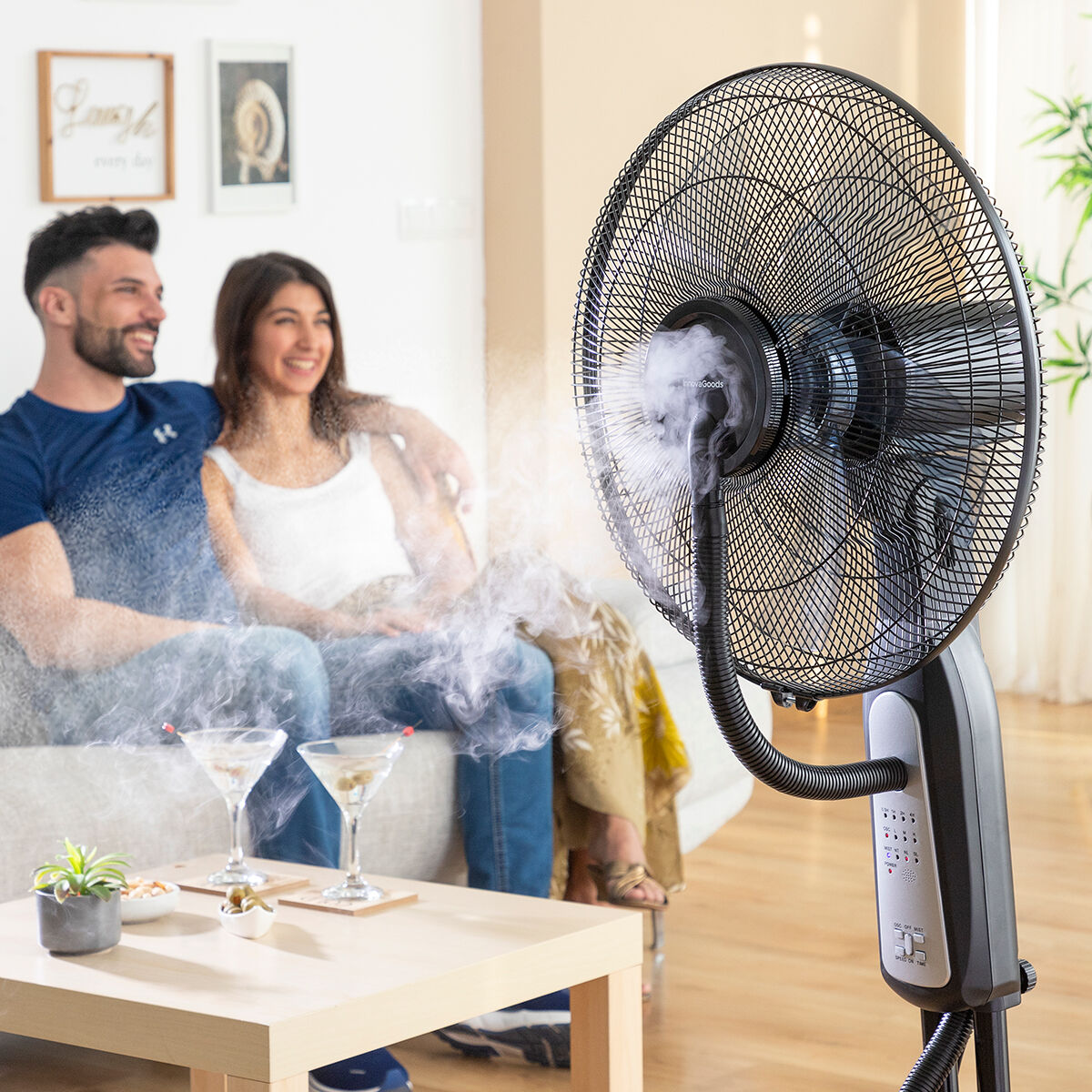 Ventilador Nebulizador de Pie con Mando a Distancia Mistinn InnovaGoods