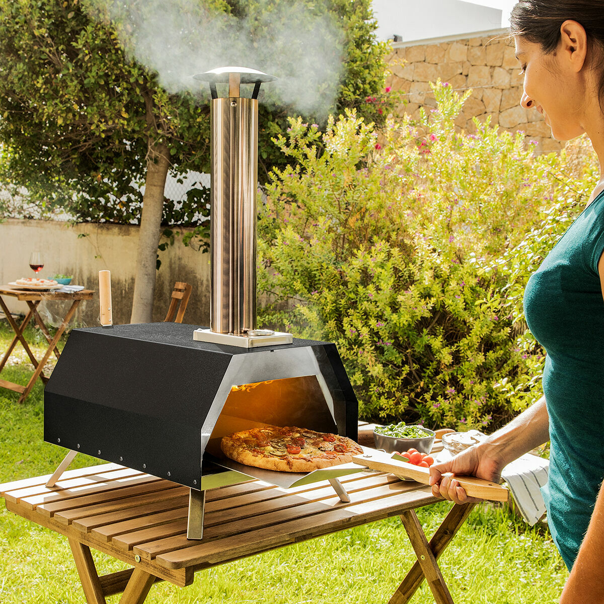 Cuerno de Pizza de Pellet con Accesorios Pizzahven InnovaGoods 