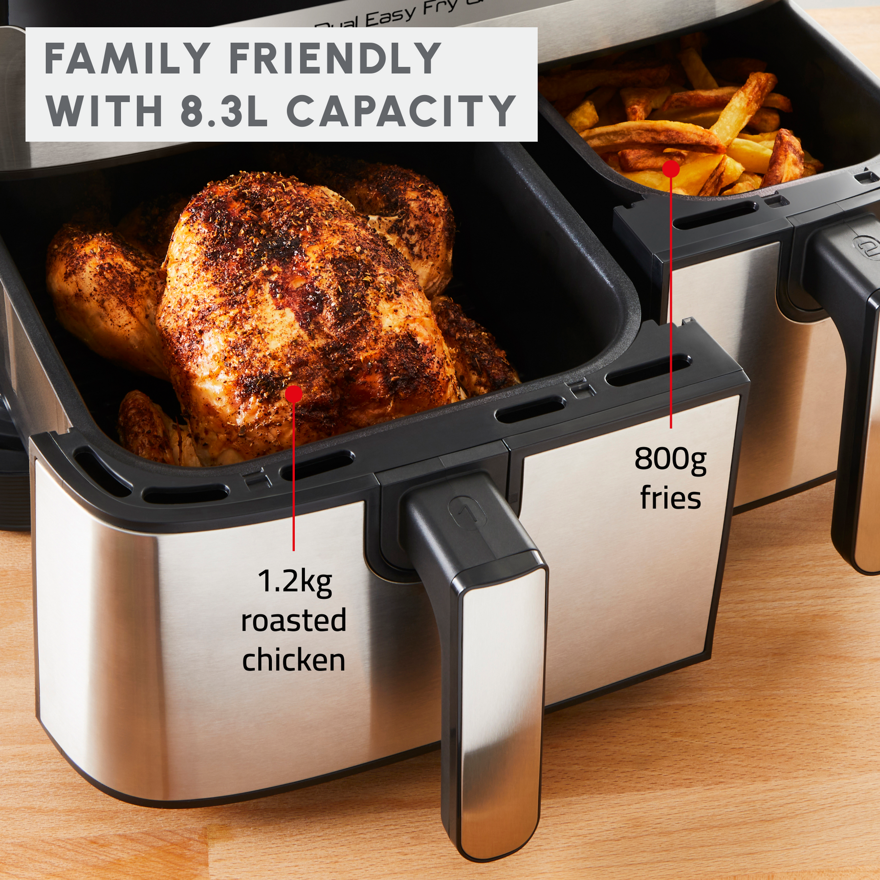 Dual Easy Fry & Grill 8.3 L Inox