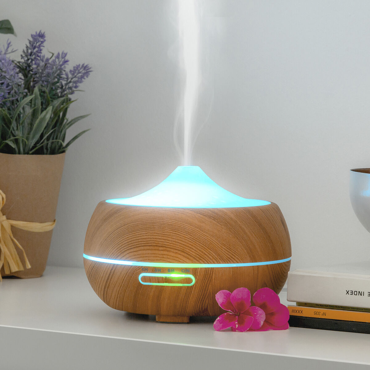 Humidificador Difusor de Aroma LED Efecto Madera InnovaGoods 