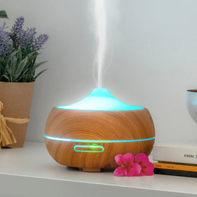 Humidificador Difusor de Aroma LED Efecto Madera InnovaGoods 