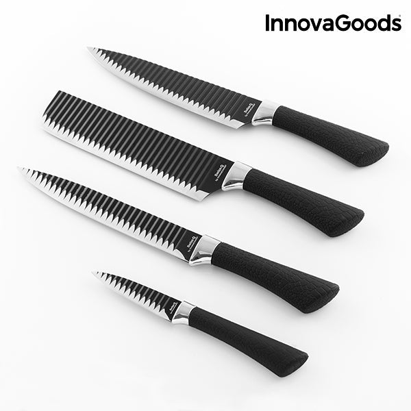 Juego de Cuchillos Namiutsu Black Shark Swiss·Q InnovaGoods (4 Piezas)