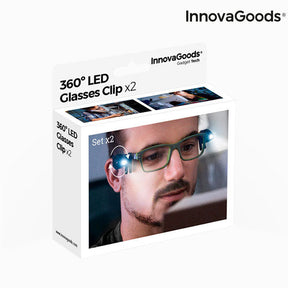 Clip LED para Gafas 360º InnovaGoods (Pack de 2)