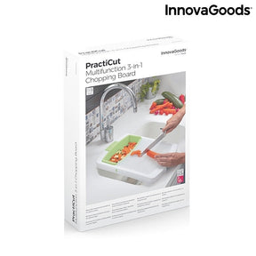 Tabla de Cortar Extensible con Bandeja, Recipiente y Oscurecedor 3 en 1 PractiCut InnovaGoods 